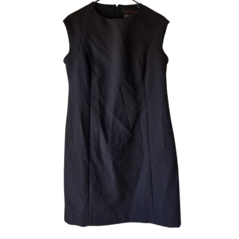 Nina Mclemore Dress 8 Swiss Cotton Blend Pique Black Dress Black‎ $695